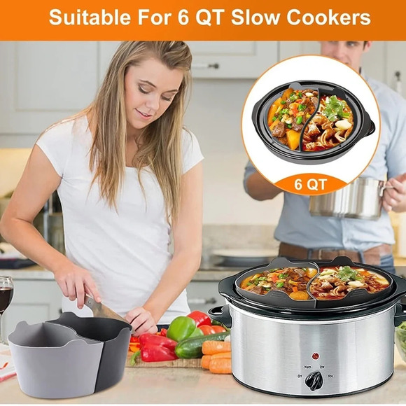 NIB Silicone Slow Cooker Divider Liners For 6 QT Crock pot - Picture 4 of 10